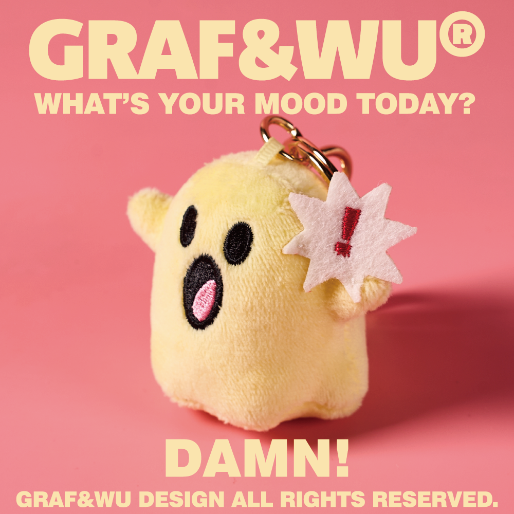 GRAF&WU Mini Bag Charm What'S Your Mood Today Bag Pendant Cute Ghost Plush Doll Keychain Men Women Teens Lovely Daily Dool Keyrings