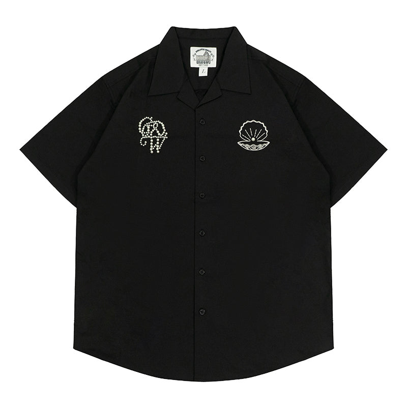 GRAFWU GW Brand Logo Pearl Luxury Polo Shirts