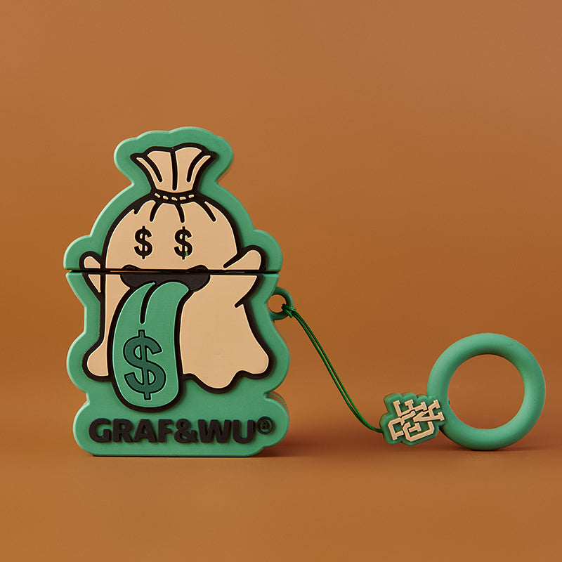 GRAF&WU AirPods Cover Cute Ghost 2.0 Earphone Cover Hamburger Volcano Angel Silicone AirPod Cover Fashion Earphone Cover
