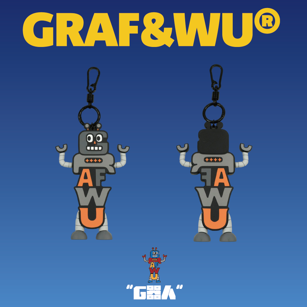 GRAF&WU Bag Charm Robot Cartoon Letter Bag Pendants Oversized 3d Fun Trendy Doll Keychain
