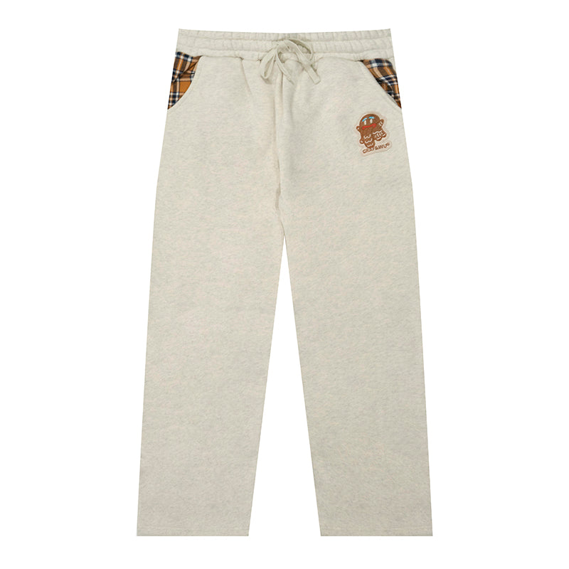 GRAF&WU Christmas Gingerbread Men Chimney Cute Ghost Loose Fleece Pant