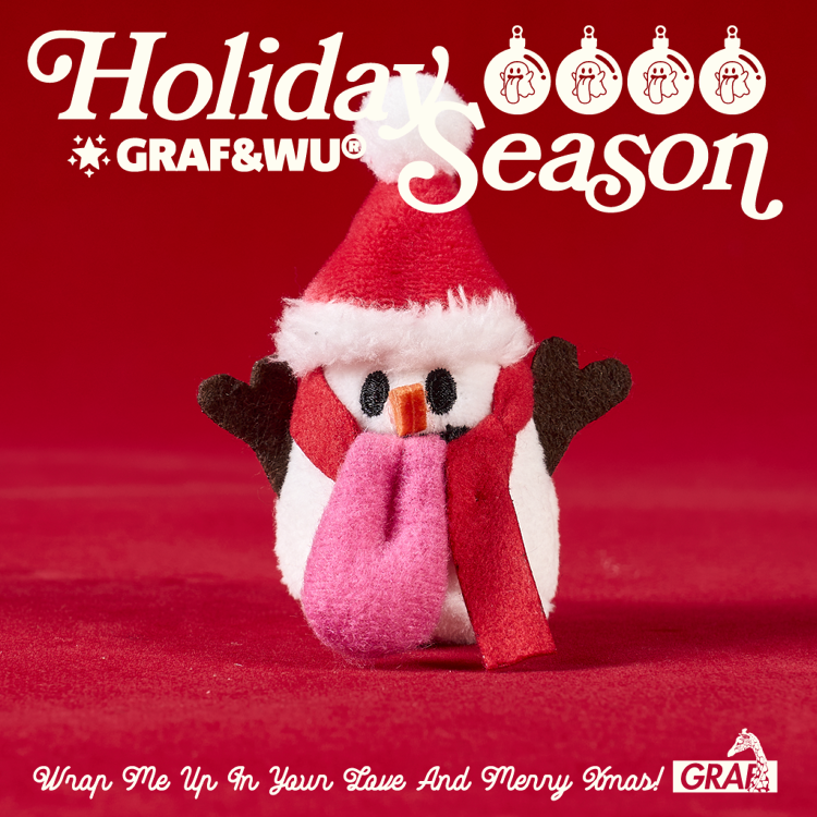 GRAF&WU Christmas Cute Ghost Plush Doll Keychain