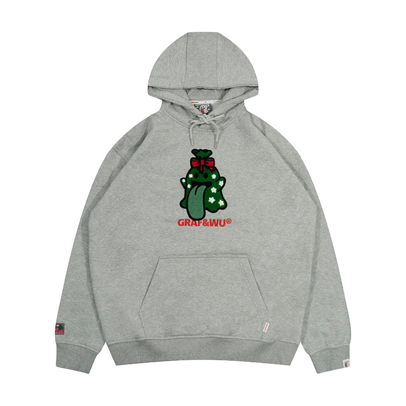 GRAF&WU Christmas Gingerbread Cute Ghost Fleece Hoodie