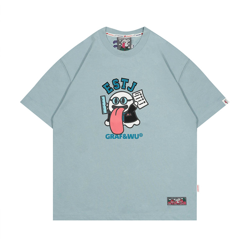 GRAF&WU【MBTI】16 personality types ENTJ ISTP Booghost print pure cotton short sleeves