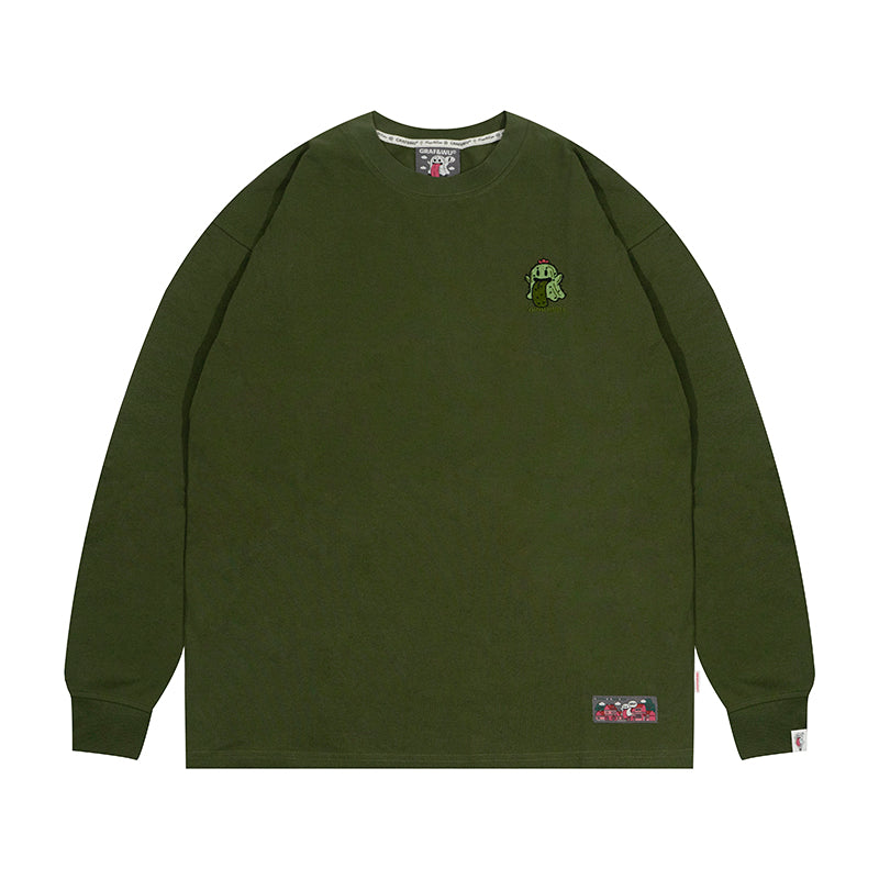 GRAFWU Classic Cute ghost Embroidered Sweatshirt