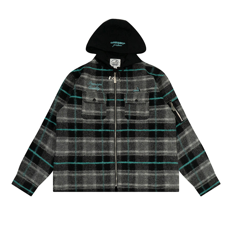 GRAF&WU Giraffe Brand Logo Wool Hooded Thicken Coat