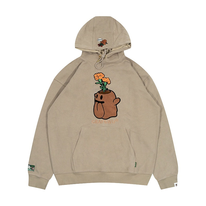 GRAF&WU FlowerShop BooGhost Cute Ghost 2.0 Floral Terry Hoodie