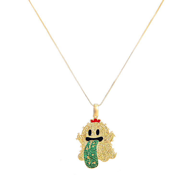 GRAF&WU Necklaces Booghost Trend Pendants Cute Ghost 2.0 Angel Demon Necklace Rhinestone Hand-Inlaid Jewelry Gold-Plated Accessories