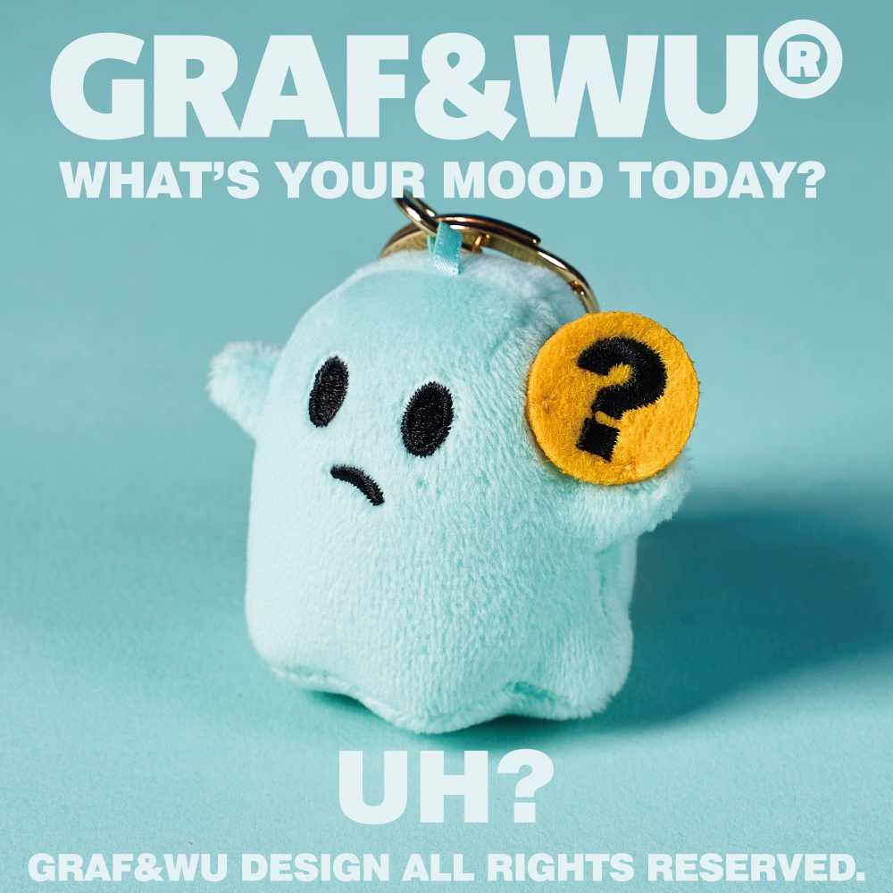 GRAF&WU Mini Bag Charm What'S Your Mood Today Bag Pendant Cute Ghost Plush Doll Keychain Men Women Teens Lovely Daily Dool Keyrings