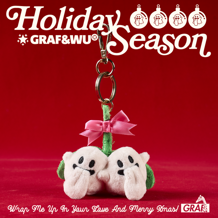 GRAF&WU Christmas Cute Ghost Plush Doll Keychain