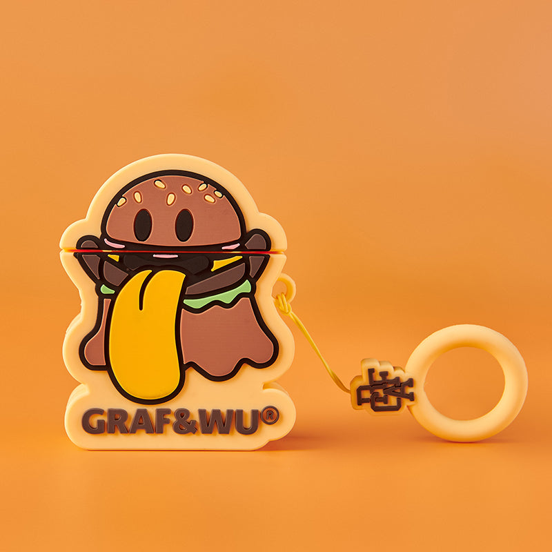 GRAF&WU AirPods Cover Cute Ghost 2.0 Earphone Cover Hamburger Volcano Angel Silicone AirPod Cover Fashion Earphone Cover