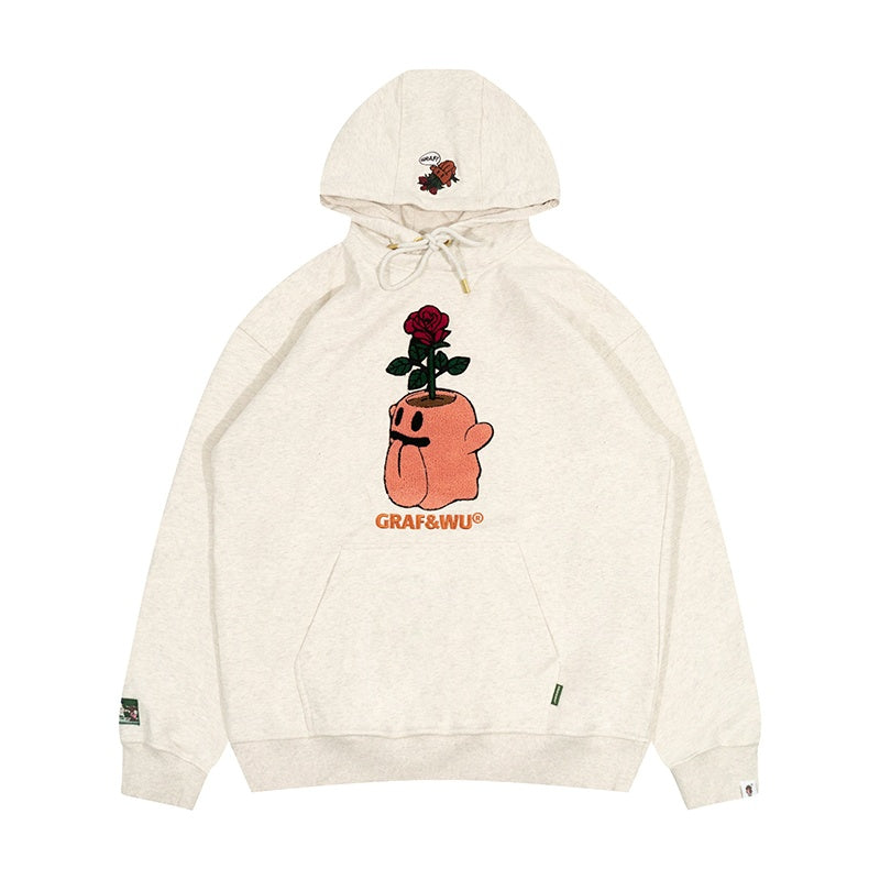GRAF&WU FlowerShop BooGhost Cute Ghost 2.0 Floral Terry Hoodie