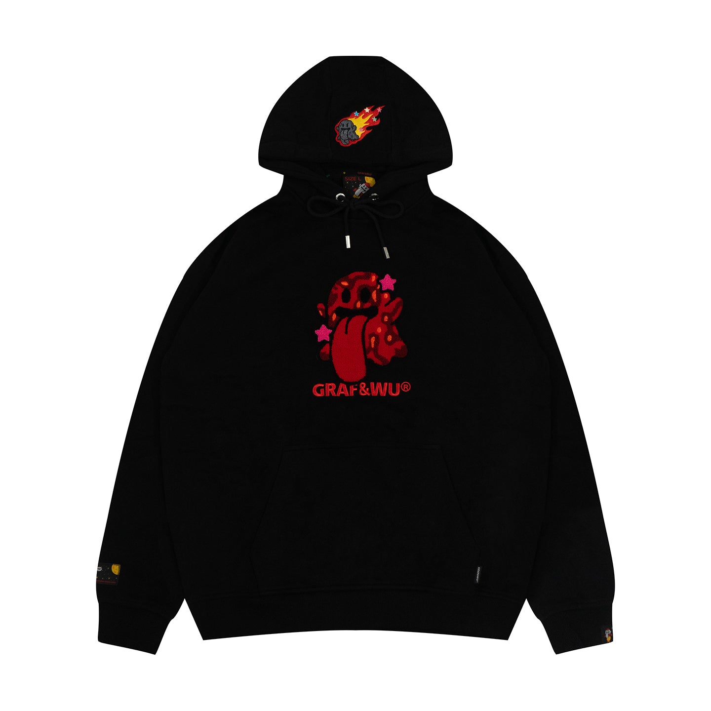 GRAF&WU Solar System Toweling Embroidery Planets Cute Ghost Hoodie