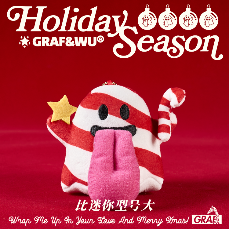 GRAF&WU Christmas Cute Ghost Plush Doll Keychain