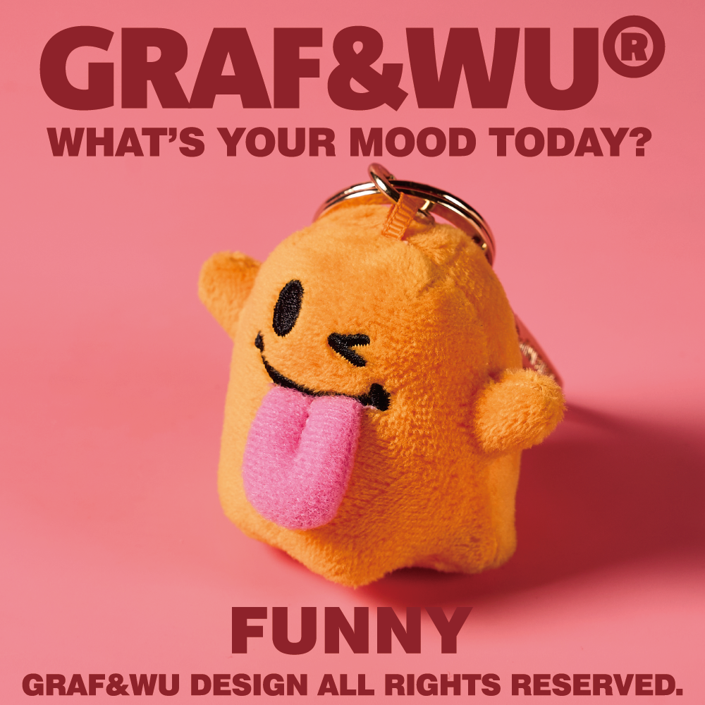 GRAF&WU Mini Bag Charm What'S Your Mood Today Bag Pendant Cute Ghost Plush Doll Keychain Men Women Teens Lovely Daily Dool Keyrings