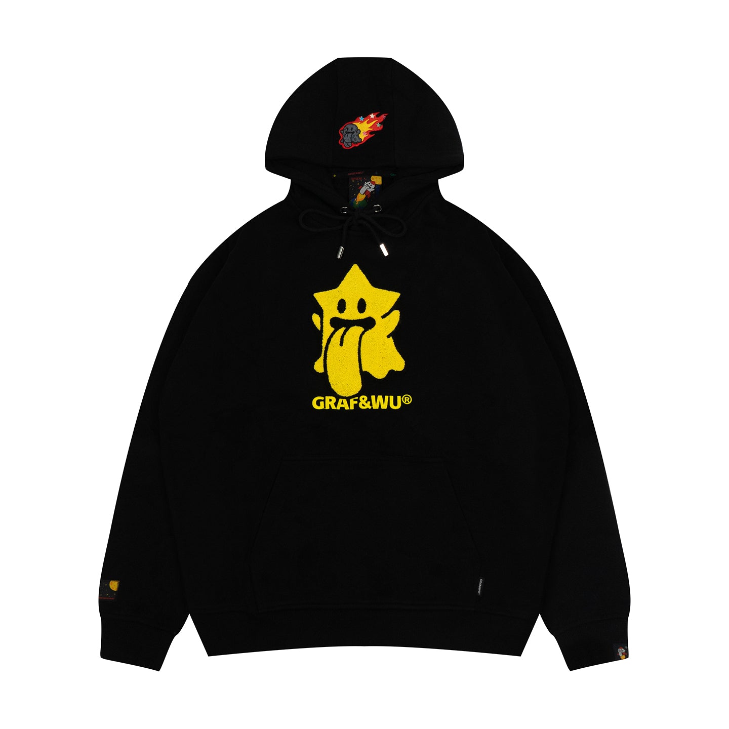 GRAF&WU Solar System Toweling Embroidery Planets Cute Ghost Hoodie