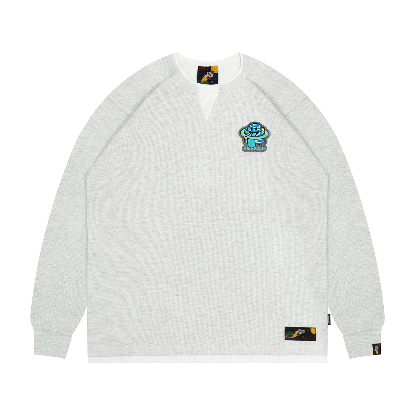 GRAF&WU Solar System Planets Cute Ghost Layered Look Long-sleeve Shirt
