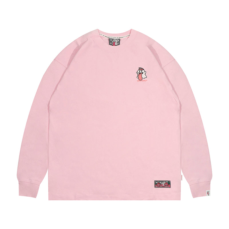 GRAFWU Classic Cute ghost Embroidered Sweatshirt