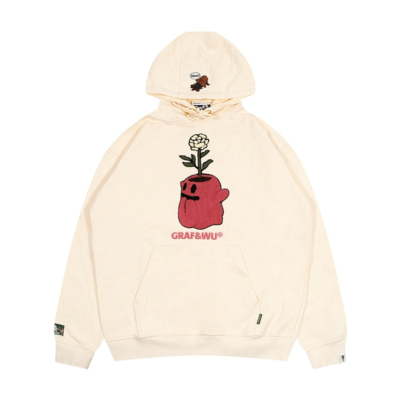 GRAF&WU FlowerShop BooGhost Cute Ghost 2.0 Floral Terry Hoodie