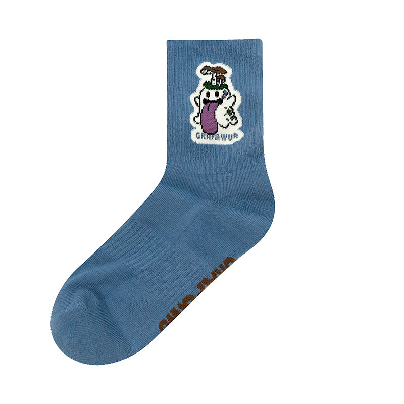 GRAF&WU Socks Magic Mushroom BooGhost Character Socks Cute Ghost 2.0 Socks Skateboard Sports Cotton Socks Men Women Fashion Socks