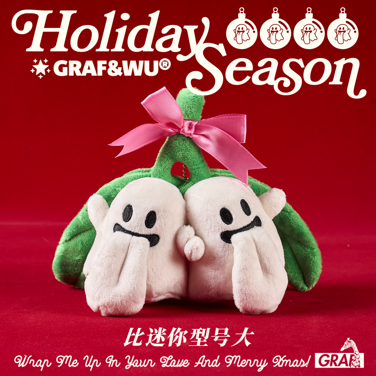 GRAF&WU Christmas Cute Ghost Plush Doll Keychain
