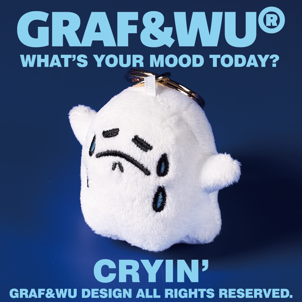 GRAF&WU Mini Bag Charm What'S Your Mood Today Bag Pendant Cute Ghost Plush Doll Keychain Men Women Teens Lovely Daily Dool Keyrings