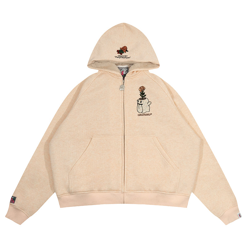 GRAF&WU FlowerShop Cute Ghost 2.0 Floral Faux Mink Lined Jacket