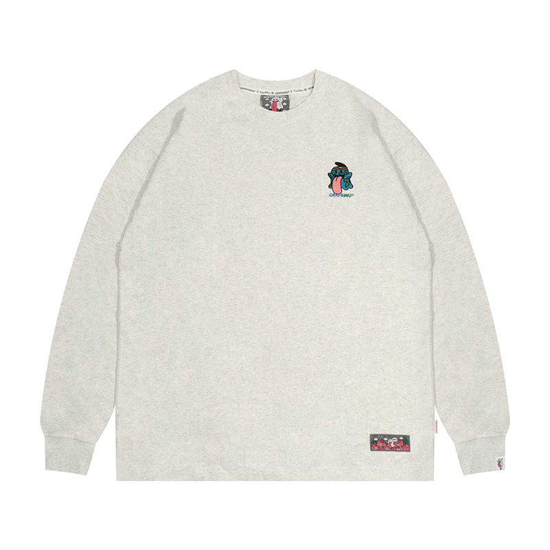 GRAFWU Classic Cute ghost Embroidered Sweatshirt