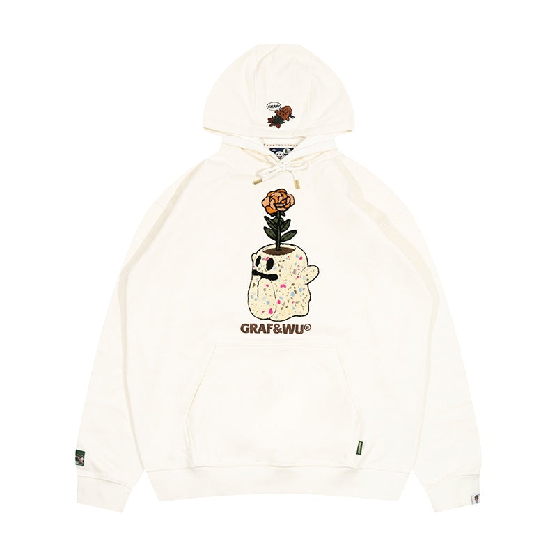 GRAF&WU FlowerShop BooGhost Cute Ghost 2.0 Floral Terry Hoodie