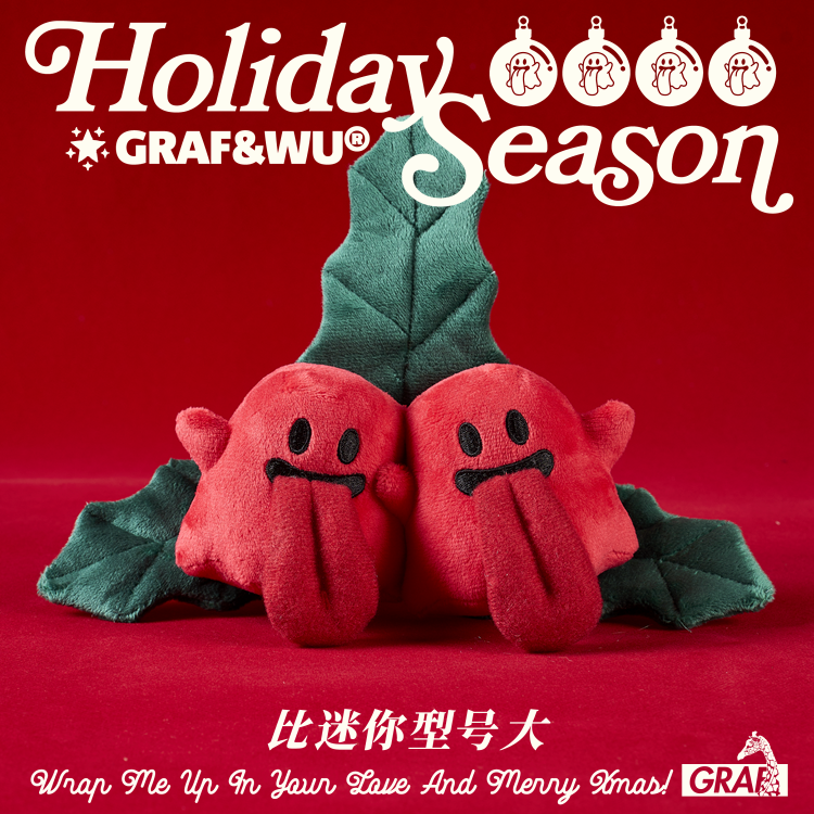 GRAF&WU Christmas Cute Ghost Plush Doll Keychain