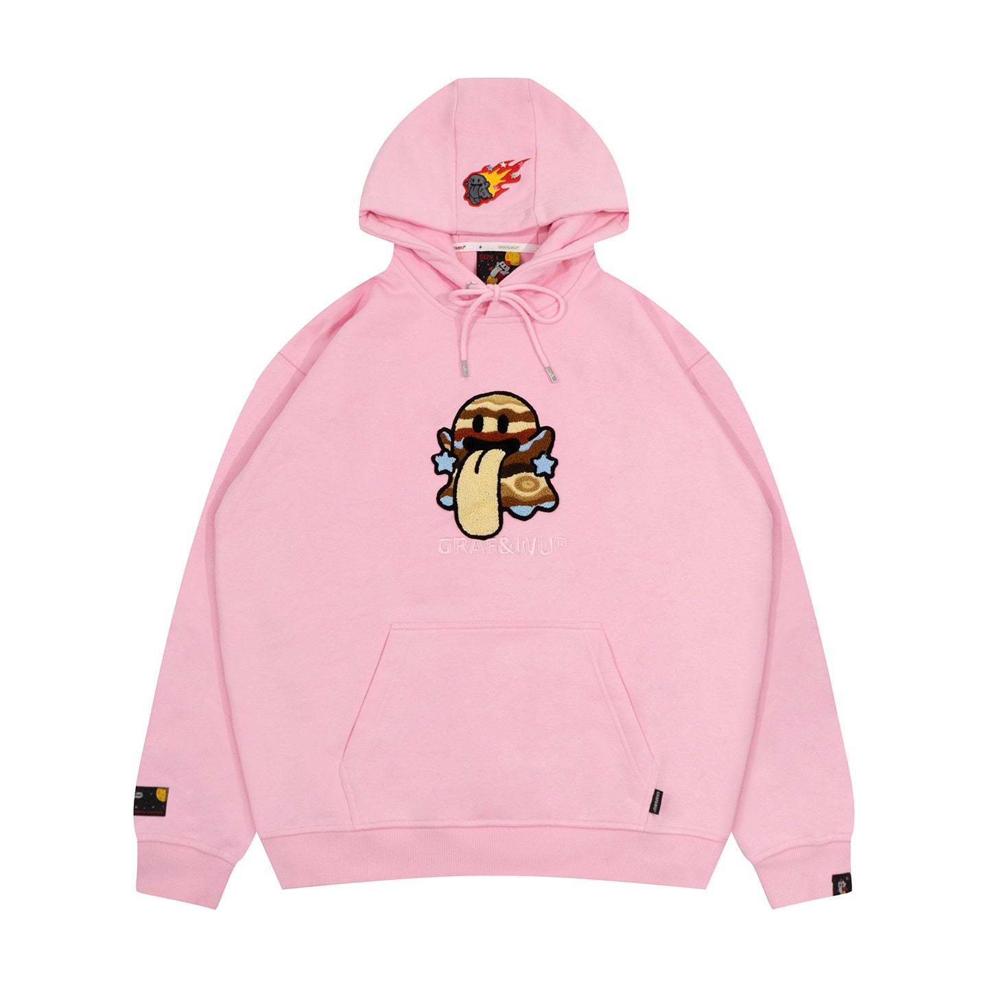 GRAF&WU Solar System Toweling Embroidery Planets Cute Ghost Hoodie