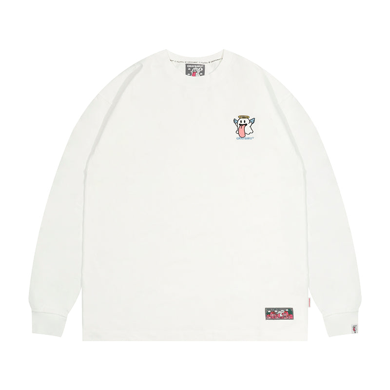 GRAFWU Classic Cute ghost Embroidered Sweatshirt