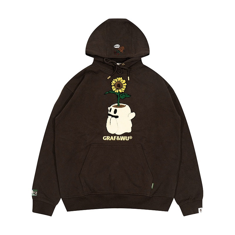 GRAF&WU FlowerShop BooGhost Cute Ghost 2.0 Floral Terry Hoodie