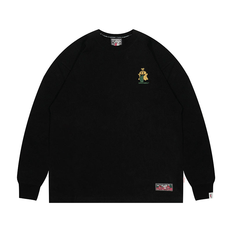 GRAFWU Classic Cute ghost Embroidered Sweatshirt