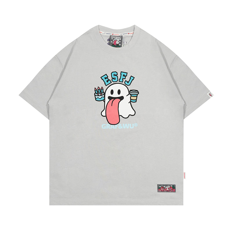 GRAF&WU【MBTI】16 personality types ENTJ ISTP Booghost print pure cotton short sleeves