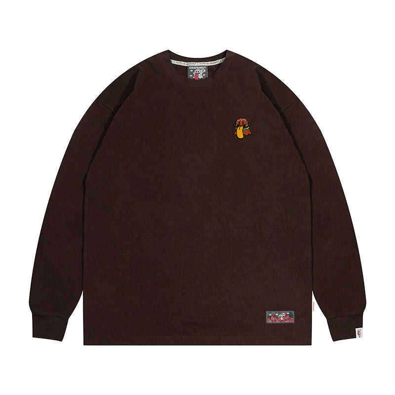 GRAFWU Classic Cute ghost Embroidered Sweatshirt