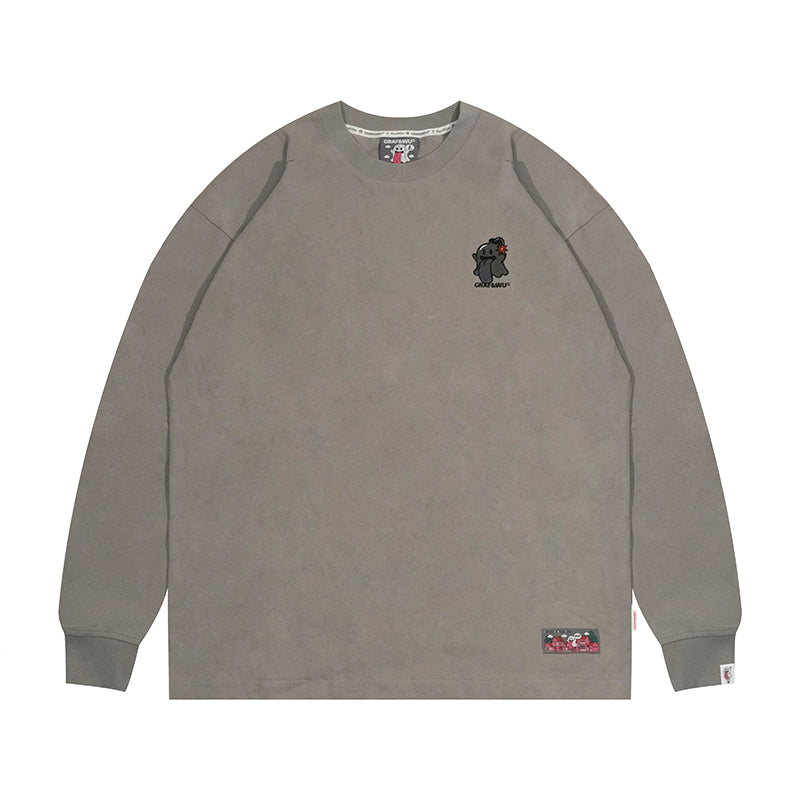 GRAFWU Classic Cute ghost Embroidered Sweatshirt
