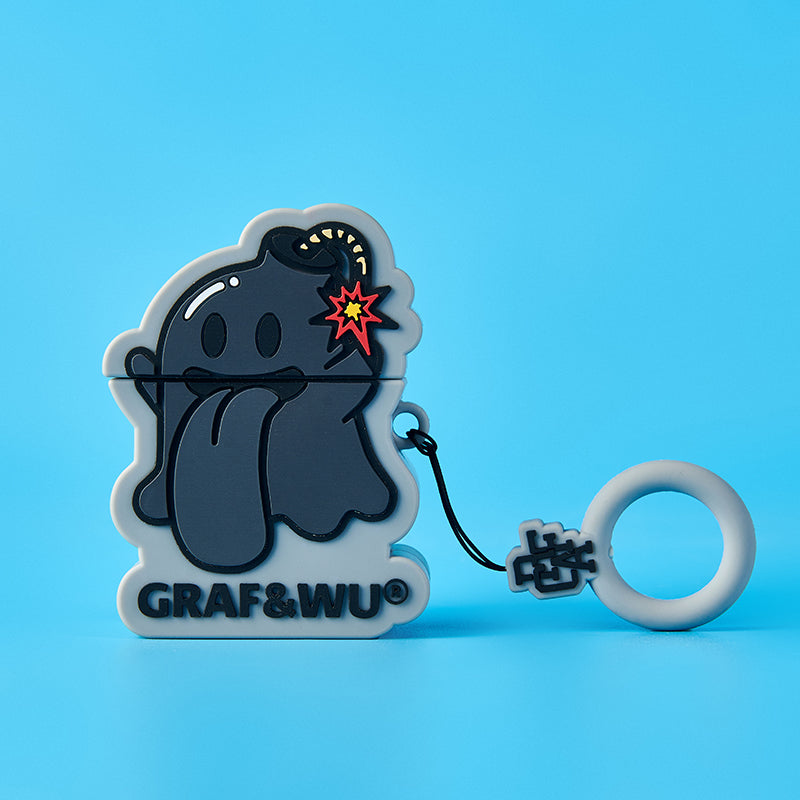 GRAF&WU AirPods Cover Cute Ghost 2.0 Earphone Cover Hamburger Volcano Angel Silicone AirPod Cover Fashion Earphone Cover