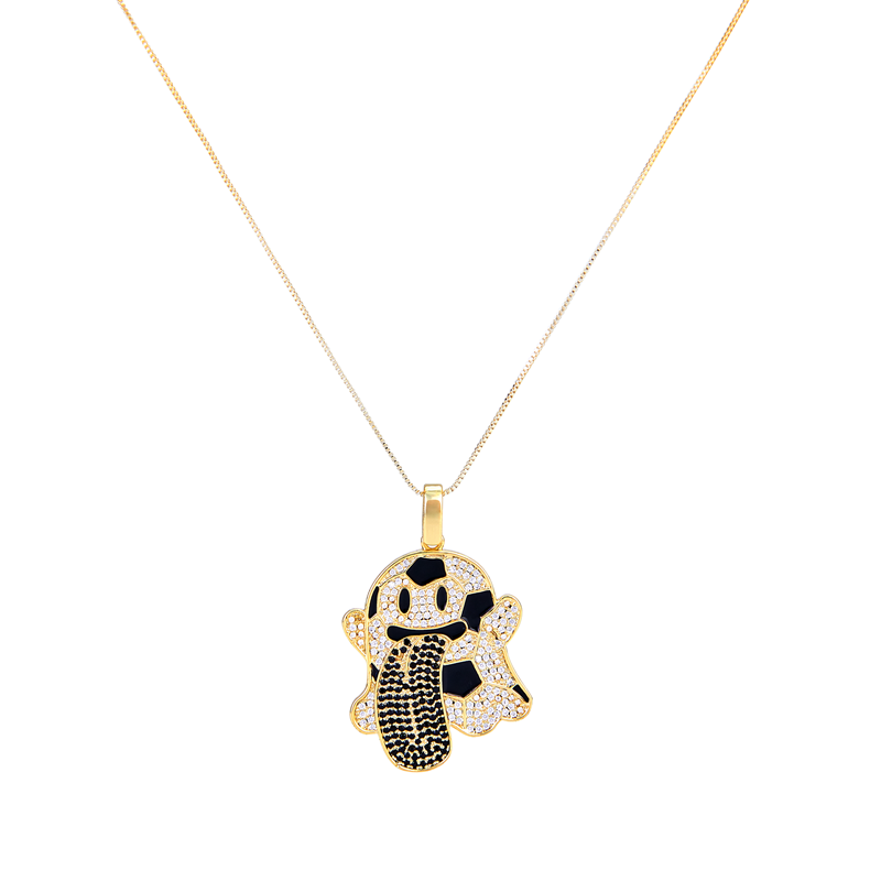 GRAF&WU Necklaces Booghost Trend Pendants Cute Ghost 2.0 Angel Demon Necklace Rhinestone Hand-Inlaid Jewelry Gold-Plated Accessories