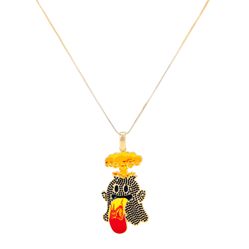 GRAF&WU Necklaces Booghost Trend Pendants Cute Ghost 2.0 Angel Demon Necklace Rhinestone Hand-Inlaid Jewelry Gold-Plated Accessories