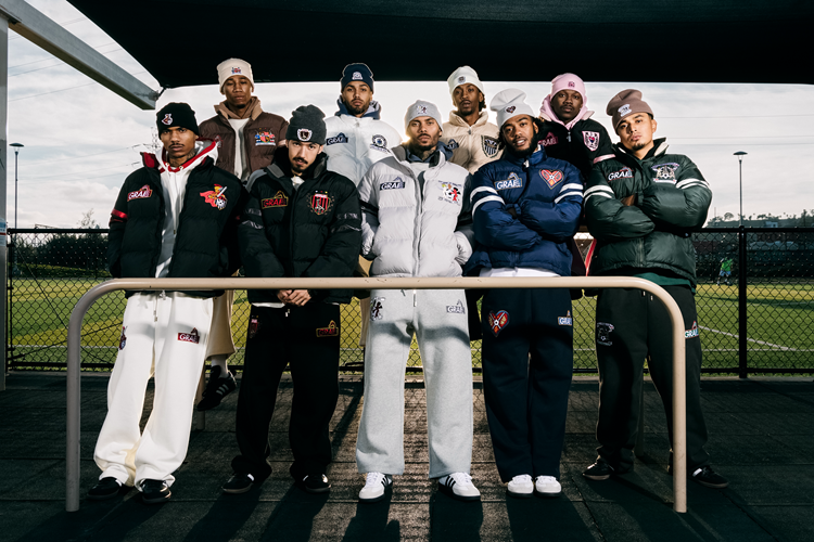 Blokecore Padded Coat: Floral Embroidery Soccer Fashion for Men
