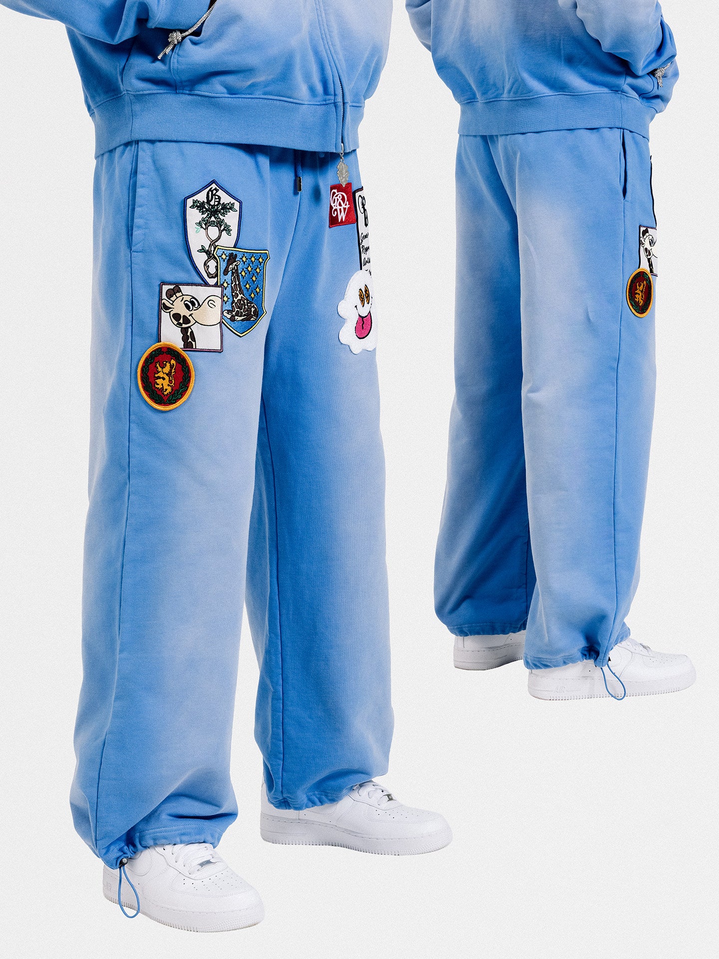 GRAF&WU Badge Character Design Graphic Retro Washed Hoodie