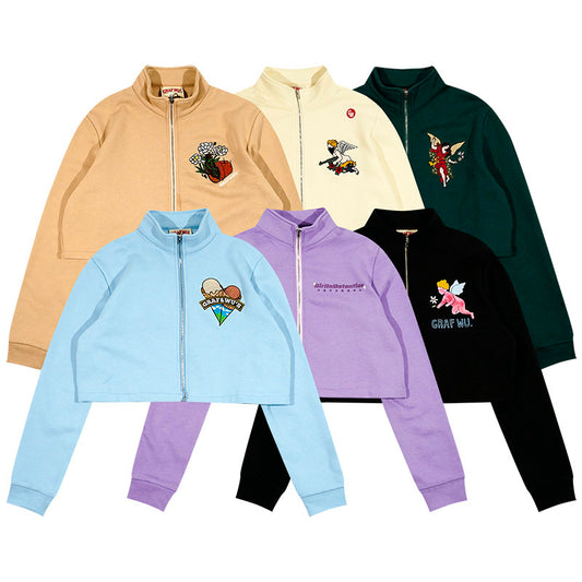 GRAF&WU Angel Goddess Ice Cream Retro Hot Girl Casual Short Top Jacket