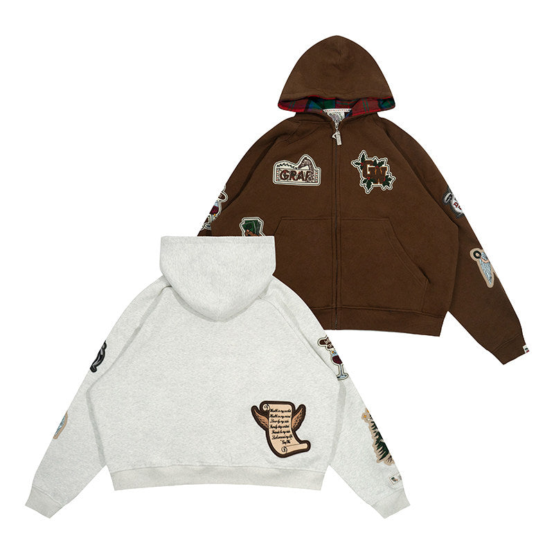 GRAF&WU Celebrate Days Off Embroidered Fleece Oversized Hoodie