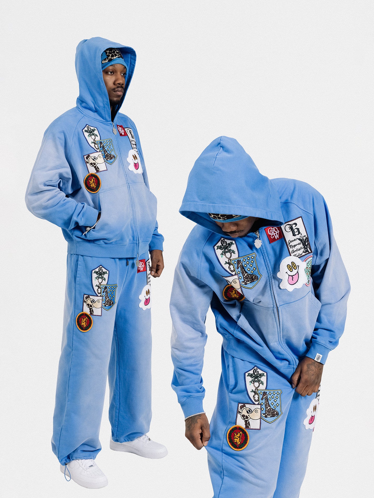 GRAF&WU Badge Character Design Graphic Retro Washed Hoodie