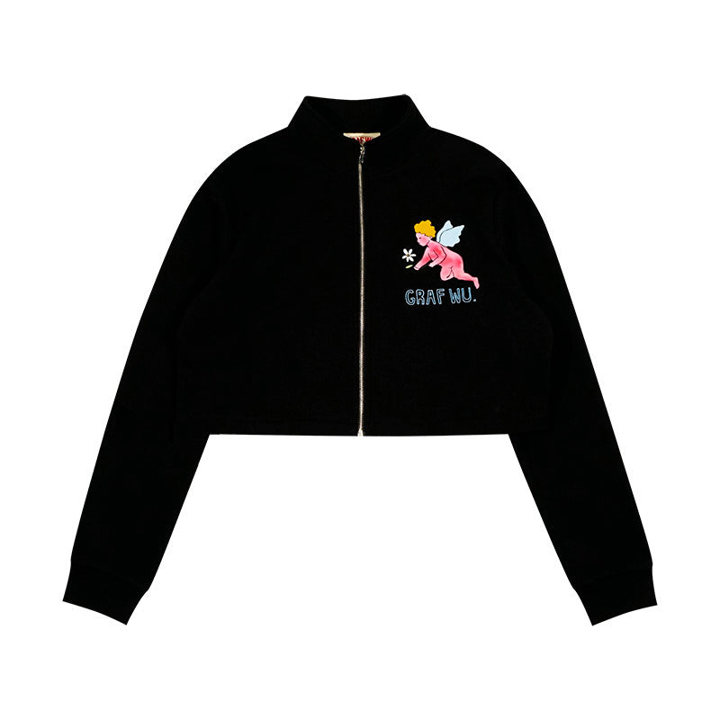 GRAF&WU Angel Goddess Ice Cream Retro Hot Girl Casual Short Top Jacket