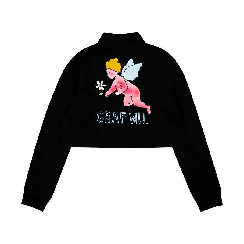 GRAF&WU Angel Goddess Ice Cream Retro Hot Girl Casual Short Top Jacket