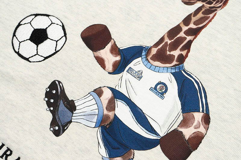 GRAF&WU Football Sports Giraffe Print Embroidered T-shirt