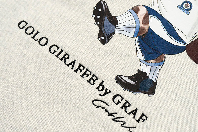 GRAF&WU Football Sports Giraffe Print Embroidered T-shirt