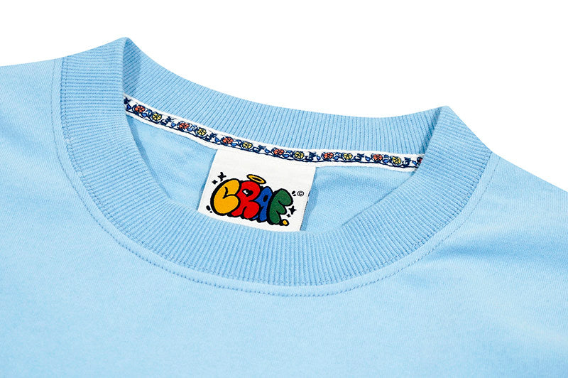 GRAF&WU Cute Expression Letter Cartoon Character Pure Cotton T-shirt